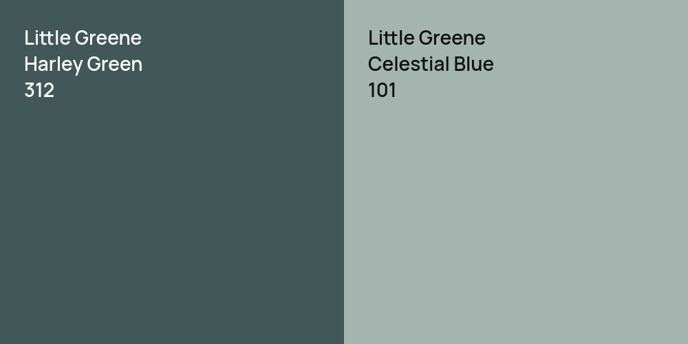 Little Greene Harley Green vs. Little Greene Celestial Blue