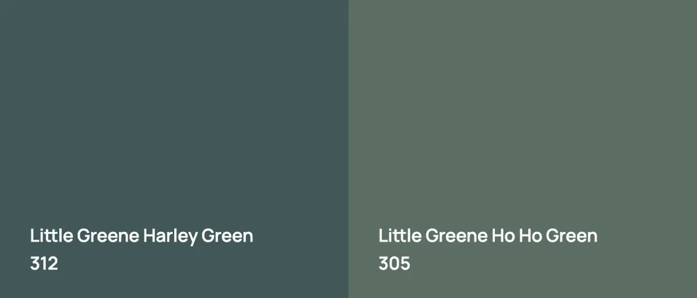 Little Greene Harley Green 312 vs Little Greene Ho Ho Green 305