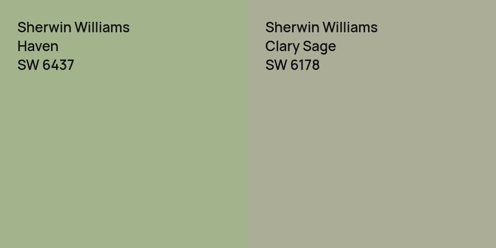 Sherwin Williams Haven vs. Sherwin Williams Clary Sage