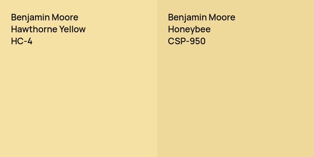 Benjamin Moore Hawthorne Yellow vs. Benjamin Moore Honeybee