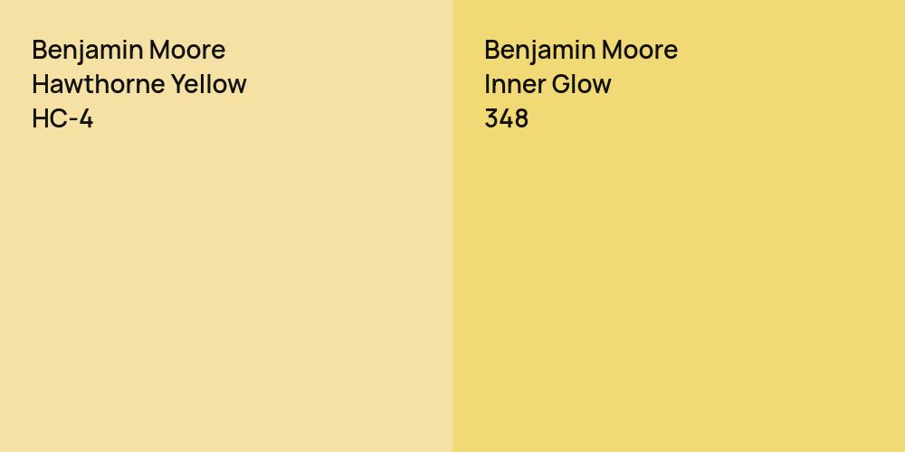 Benjamin Moore Hawthorne Yellow vs. Benjamin Moore Inner Glow