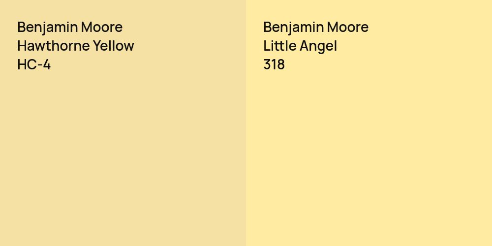 Benjamin Moore Hawthorne Yellow vs. Benjamin Moore Little Angel