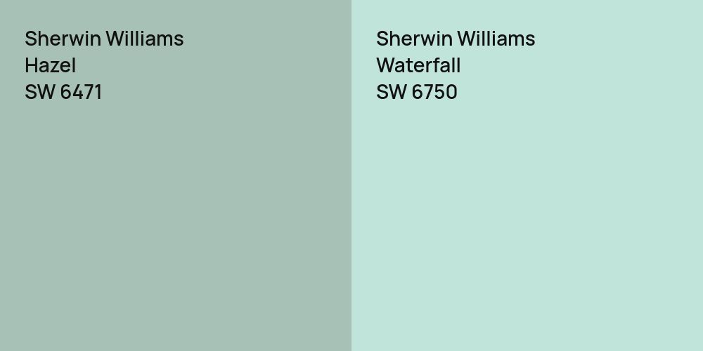 Sherwin Williams Hazel vs. Sherwin Williams Waterfall