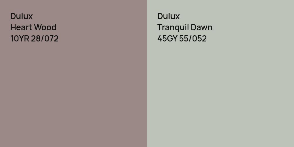 Dulux Heart Wood vs. Dulux Tranquil Dawn