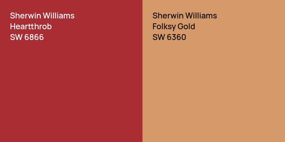 Sherwin Williams Heartthrob vs. Sherwin Williams Folksy Gold