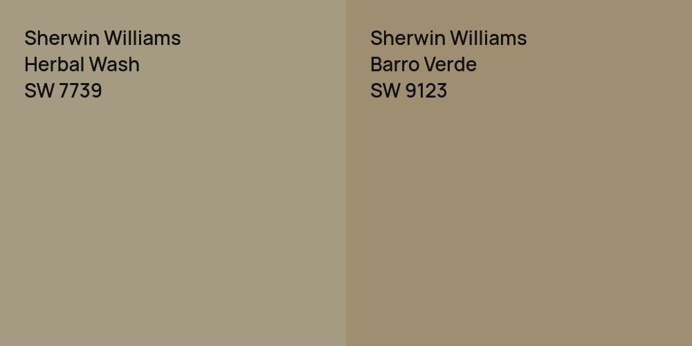 Sherwin Williams Herbal Wash vs. Sherwin Williams Barro Verde