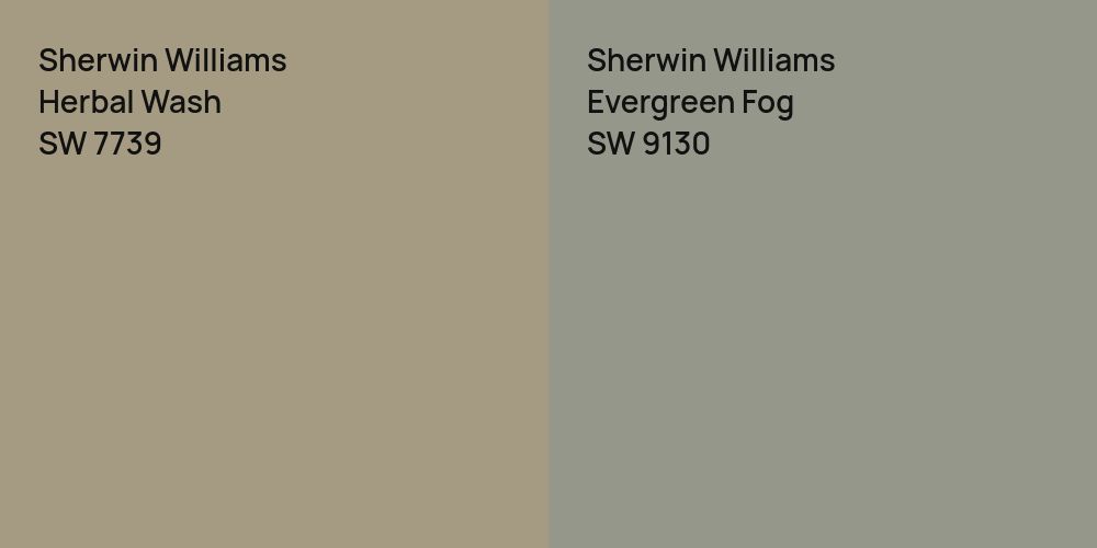 Sherwin Williams Herbal Wash vs. Sherwin Williams Evergreen Fog