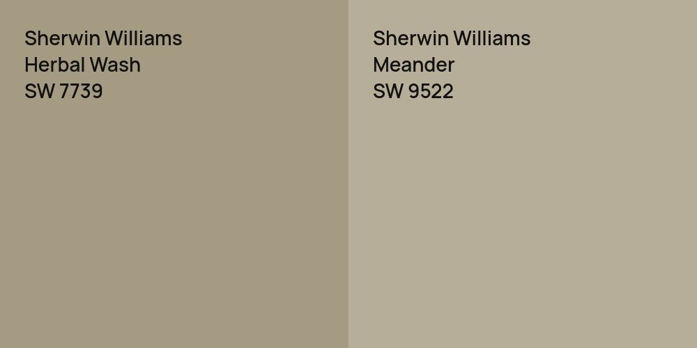 Sherwin Williams Herbal Wash vs. Sherwin Williams Meander