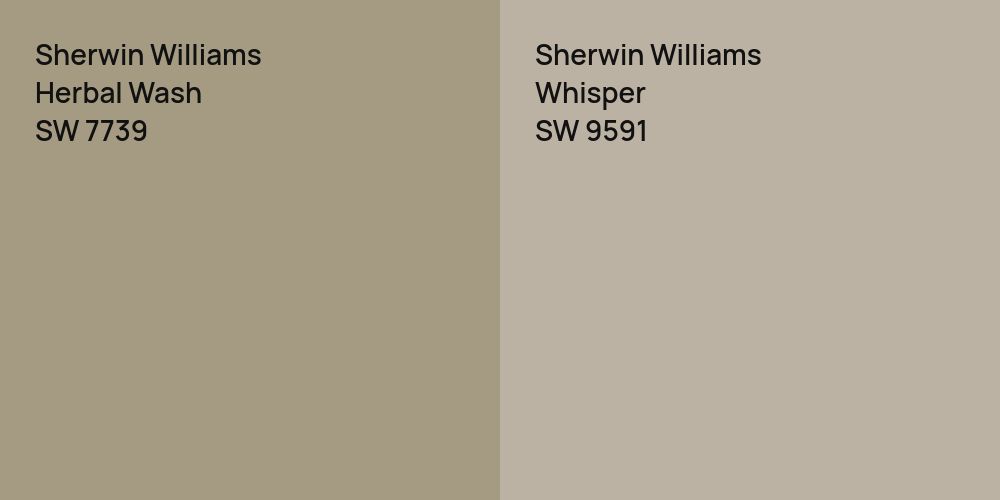 Sherwin Williams Herbal Wash vs. Sherwin Williams Whisper