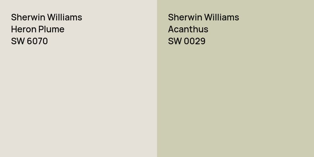 Sherwin Williams Heron Plume vs. Sherwin Williams Acanthus