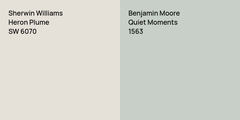 Sherwin Williams Heron Plume vs. Benjamin Moore Quiet Moments