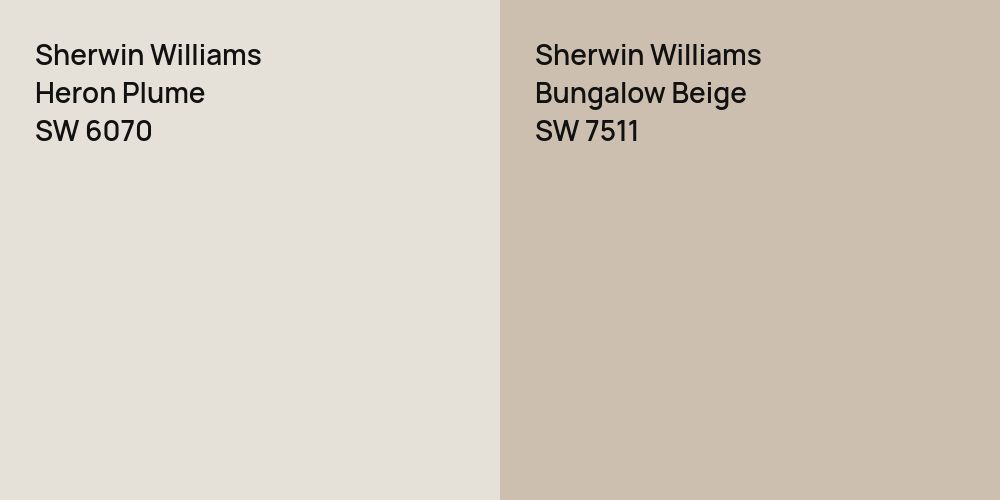 Sherwin Williams Heron Plume vs. Sherwin Williams Bungalow Beige