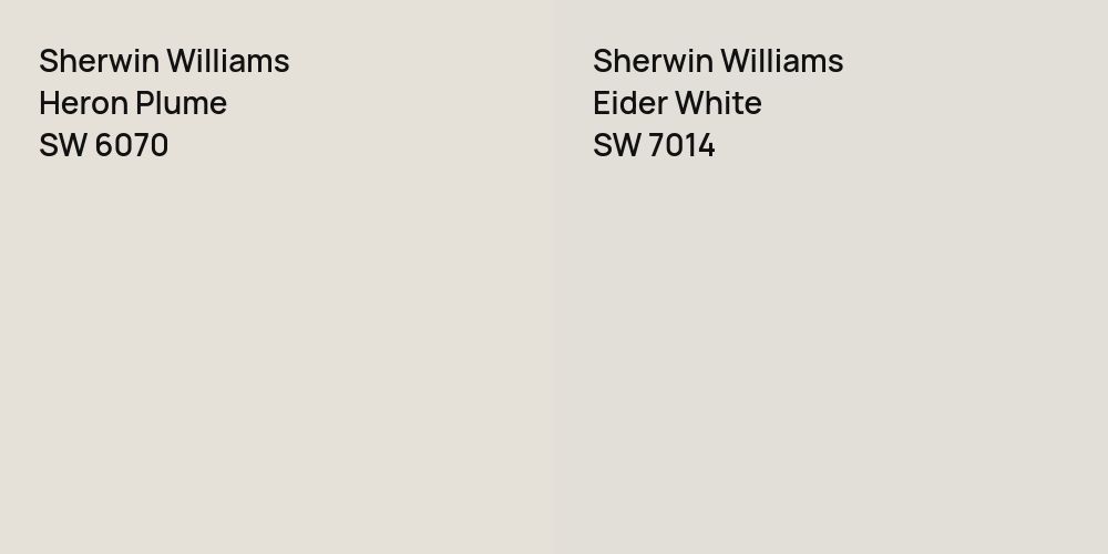 Sherwin Williams Heron Plume vs. Sherwin Williams Eider White