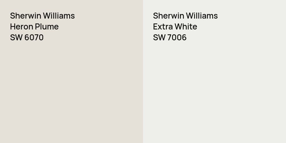 Sherwin Williams Heron Plume vs. Sherwin Williams Extra White