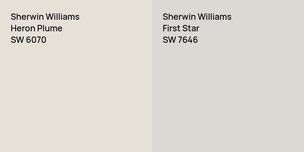 Sherwin Williams Heron Plume vs. Sherwin Williams First Star