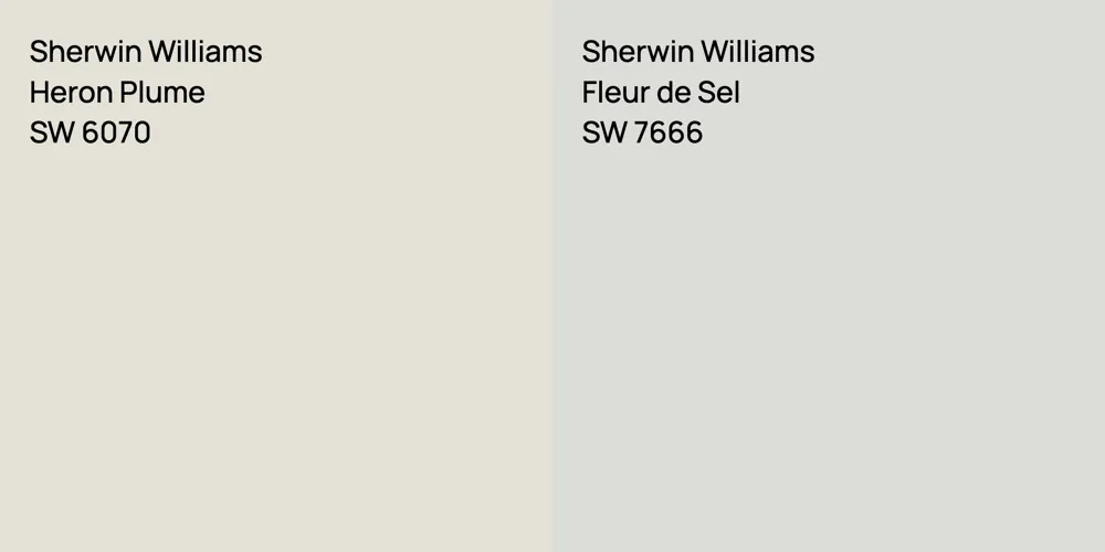 Sherwin Williams Heron Plume vs. Sherwin Williams Fleur de Sel