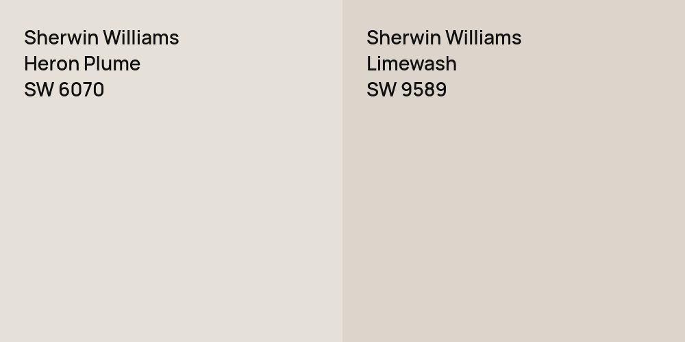 Sherwin Williams Heron Plume vs. Sherwin Williams Limewash