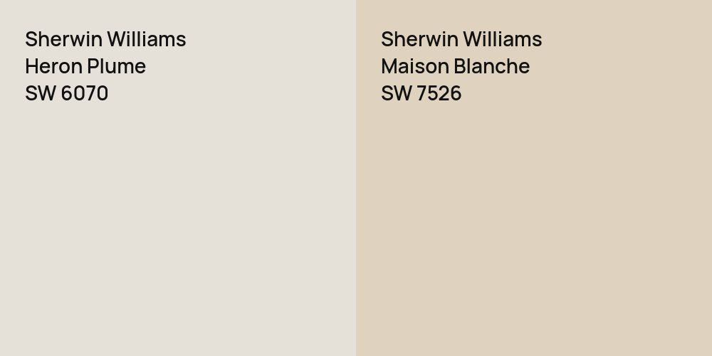 Sherwin Williams Heron Plume vs. Sherwin Williams Maison Blanche