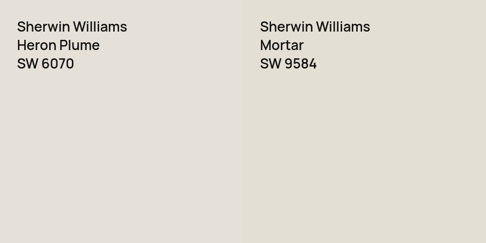 Sherwin Williams Heron Plume vs. Sherwin Williams Mortar