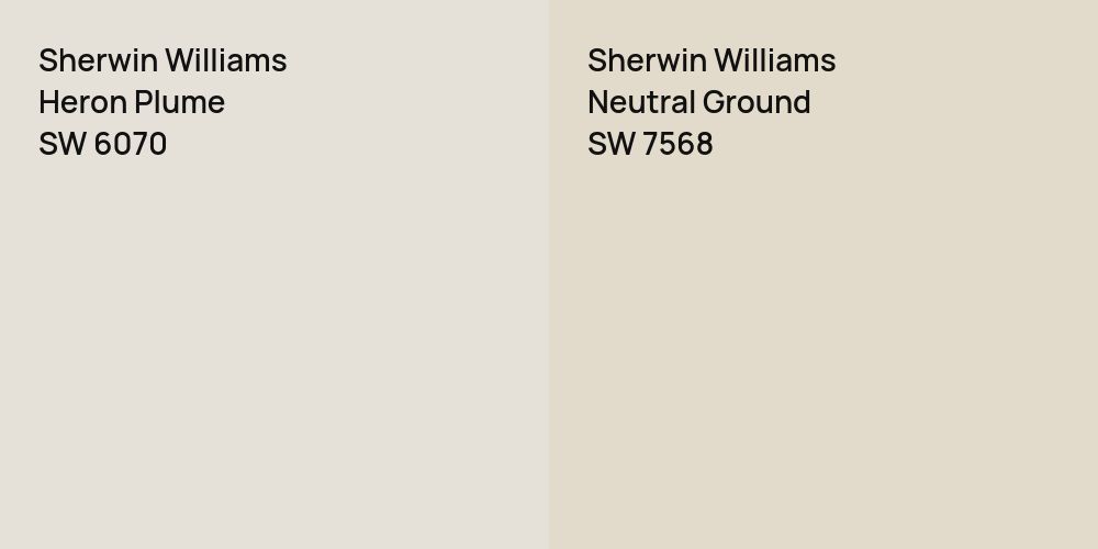 Sherwin Williams Heron Plume vs. Sherwin Williams Neutral Ground