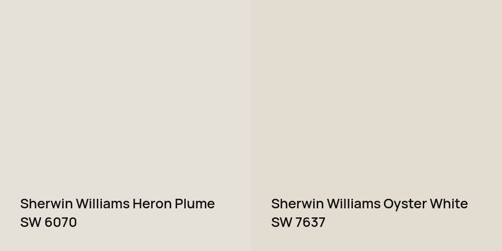 Sherwin Williams Heron Plume vs. Sherwin Williams Oyster White