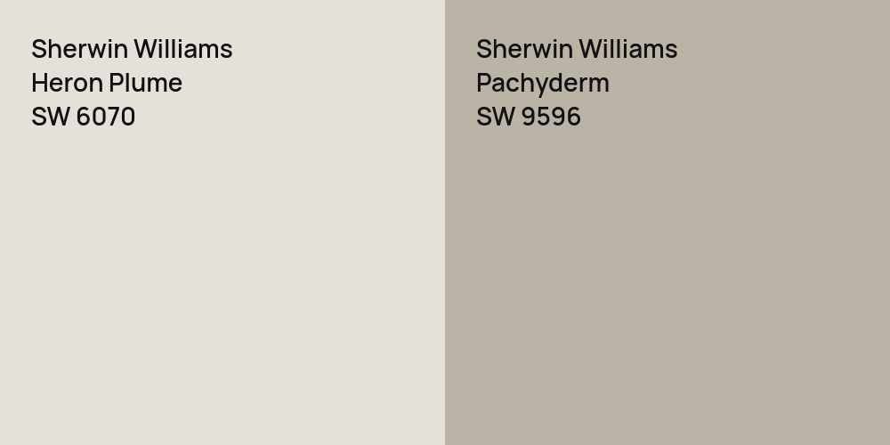 Sherwin Williams Heron Plume vs. Sherwin Williams Pachyderm