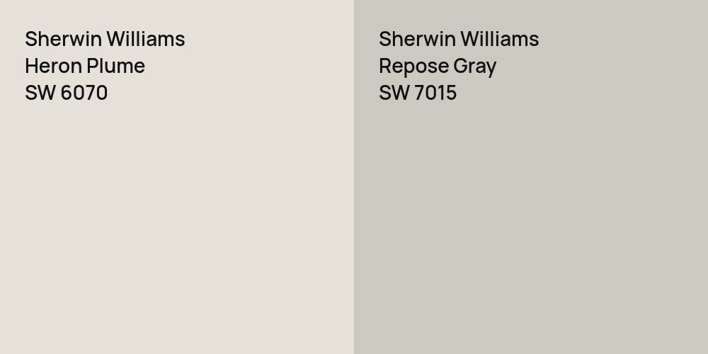 Sherwin Williams Heron Plume vs. Sherwin Williams Repose Gray