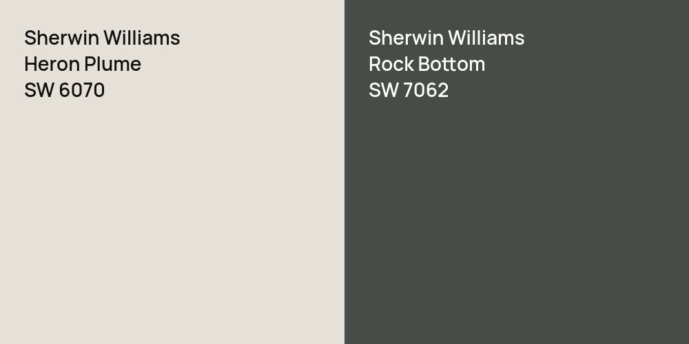 Sherwin Williams Heron Plume vs. Sherwin Williams Rock Bottom