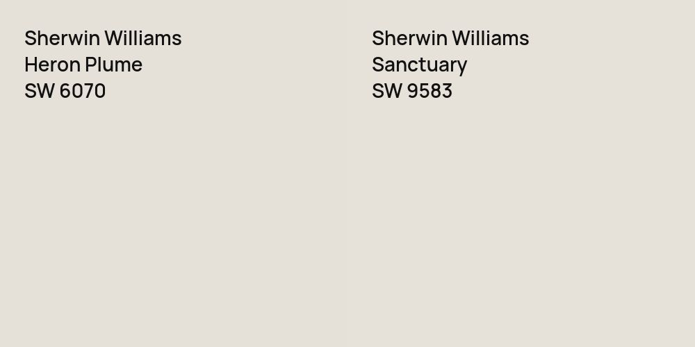 Sherwin Williams Heron Plume vs. Sherwin Williams Sanctuary