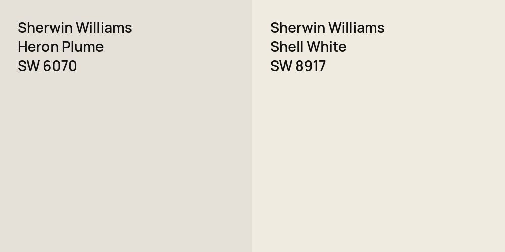 Sherwin Williams Heron Plume vs. Sherwin Williams Shell White