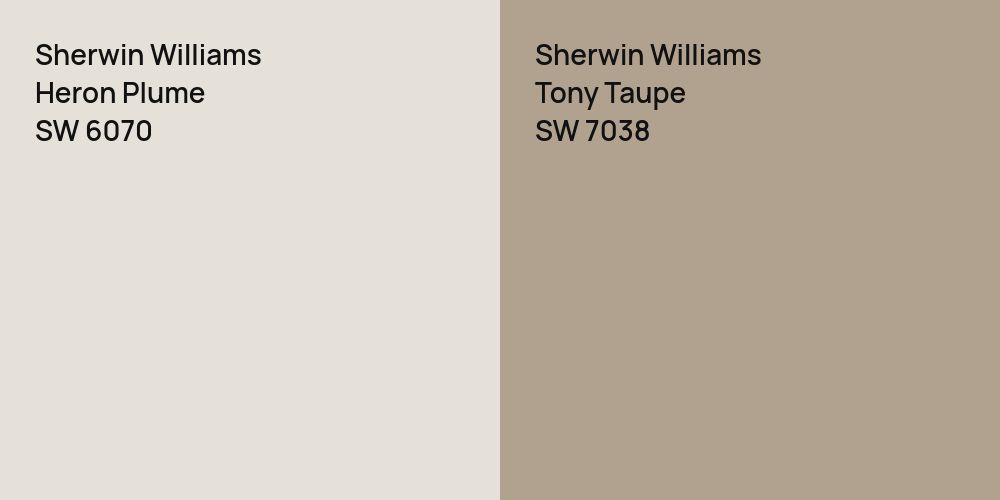 Sherwin Williams Heron Plume vs. Sherwin Williams Tony Taupe