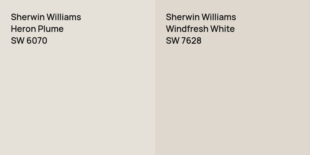 Sherwin Williams Heron Plume vs. Sherwin Williams Windfresh White