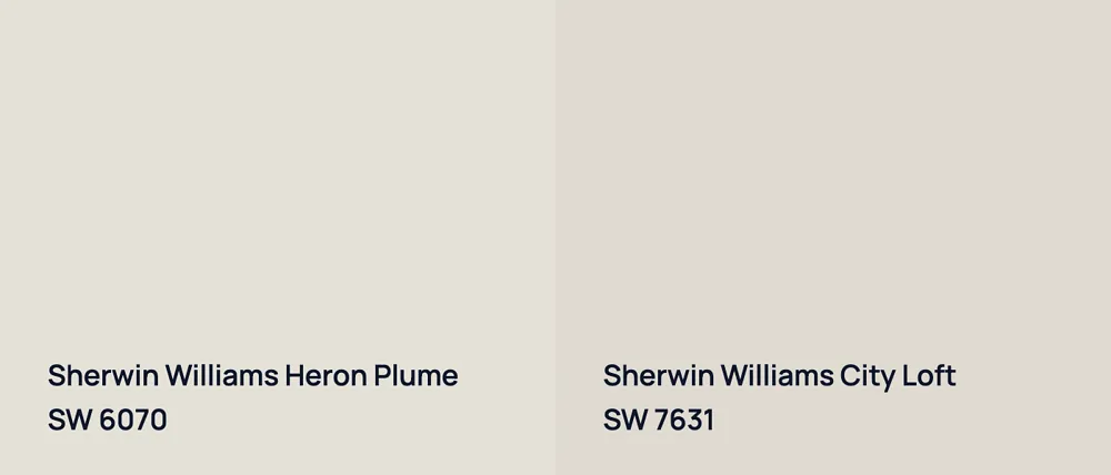 Sherwin Williams Heron Plume SW 6070 vs Sherwin Williams City Loft SW 7631