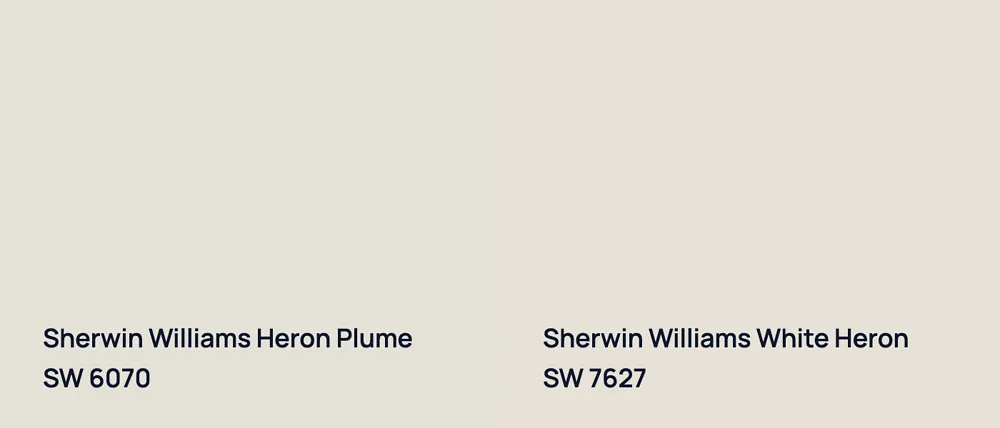 Sherwin Williams Heron Plume SW 6070 vs Sherwin Williams White Heron SW 7627
