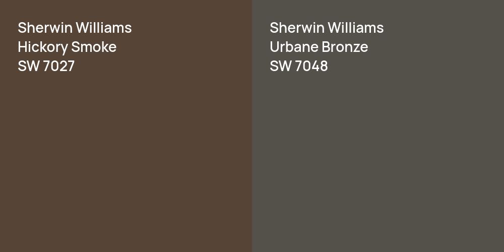 Sherwin Williams Hickory Smoke vs. Sherwin Williams Urbane Bronze