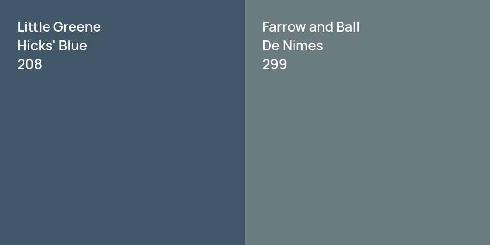 Little Greene Hicks' Blue vs. Farrow and Ball De Nimes