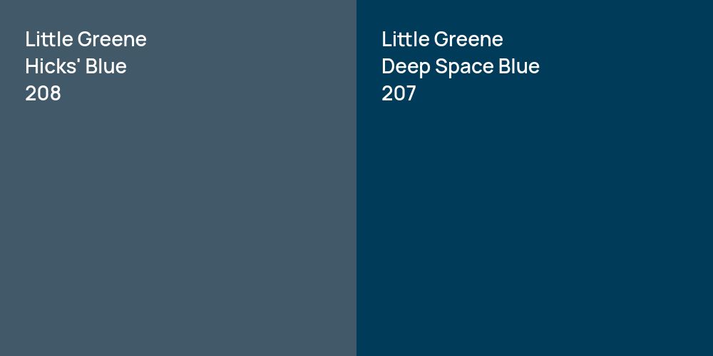 Little Greene Hicks' Blue vs. Little Greene Deep Space Blue