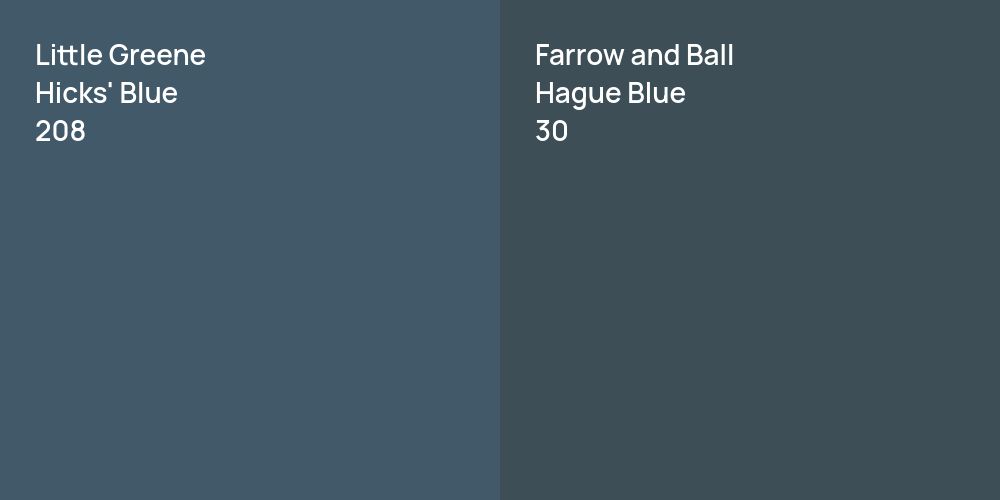 Little Greene Hicks' Blue vs. Farrow and Ball Hague Blue