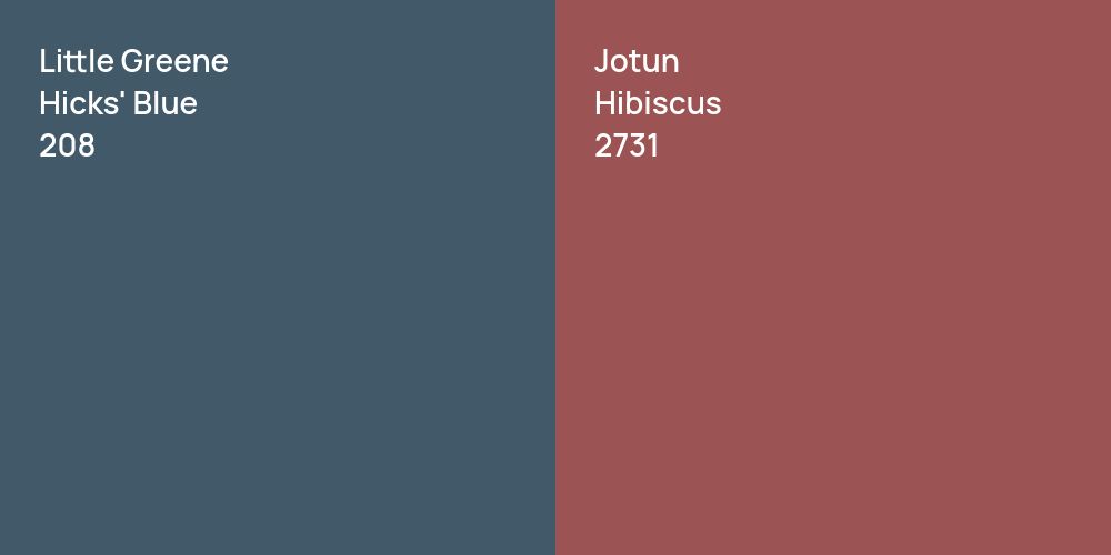 Little Greene Hicks' Blue vs. Jotun Hibiscus