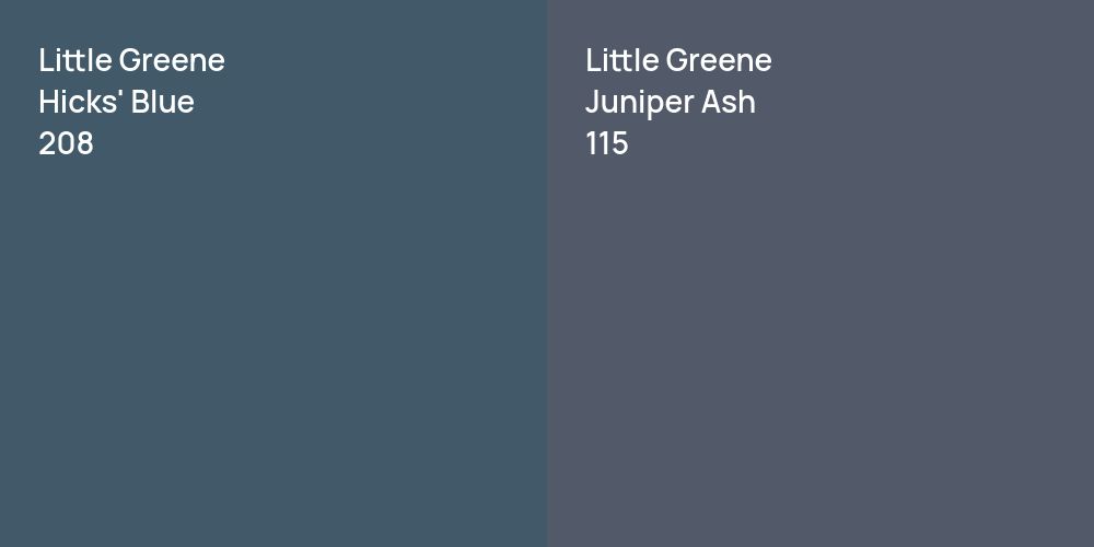 Little Greene Hicks' Blue vs. Little Greene Juniper Ash