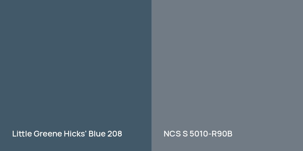 Little Greene Hicks' Blue vs. NCS S 5010-R90B