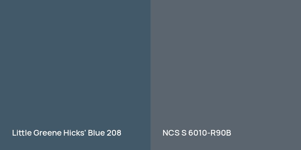 Little Greene Hicks' Blue vs. NCS S 6010-R90B