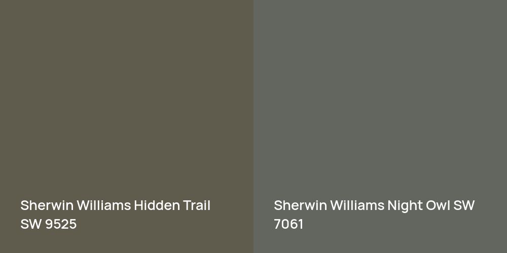 Sherwin Williams Hidden Trail vs. Sherwin Williams Night Owl