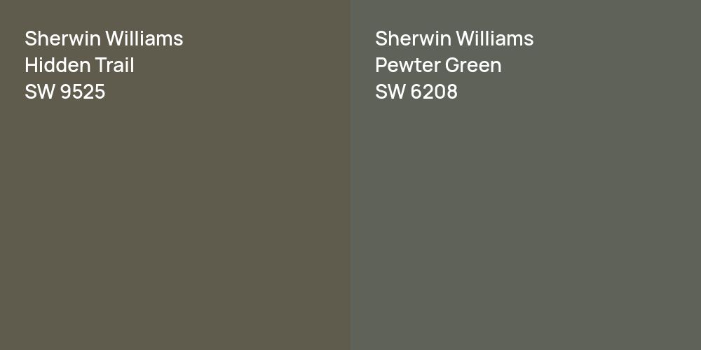 Sherwin Williams Hidden Trail vs. Sherwin Williams Pewter Green