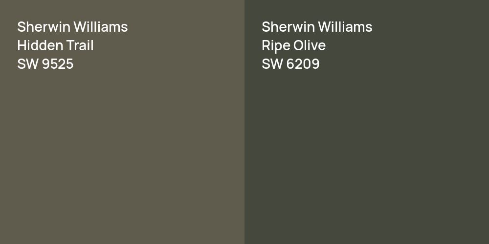 Sherwin Williams Hidden Trail vs. Sherwin Williams Ripe Olive