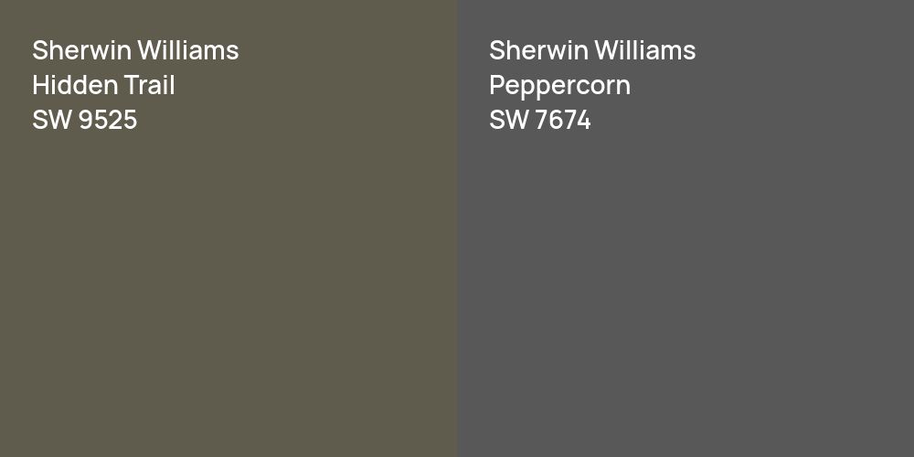 Sherwin Williams Hidden Trail vs. Sherwin Williams Peppercorn