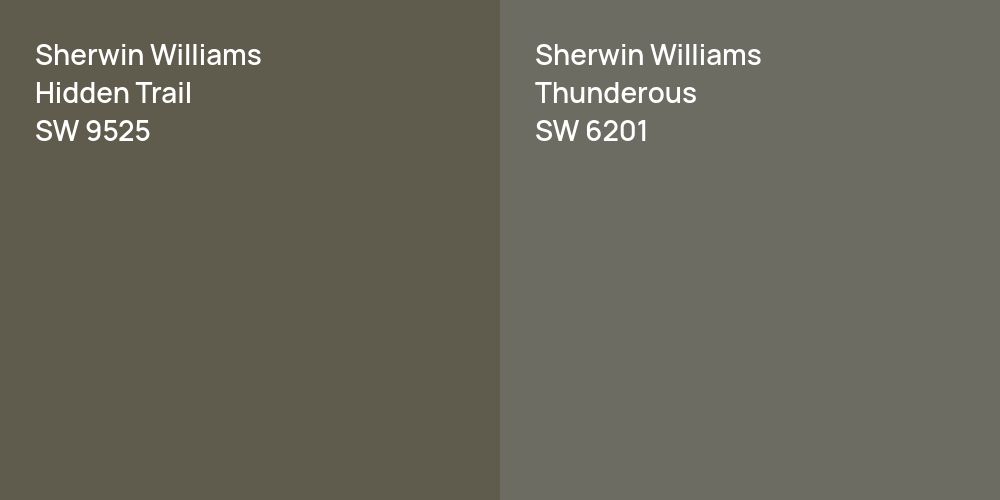 Sherwin Williams Hidden Trail vs. Sherwin Williams Thunderous