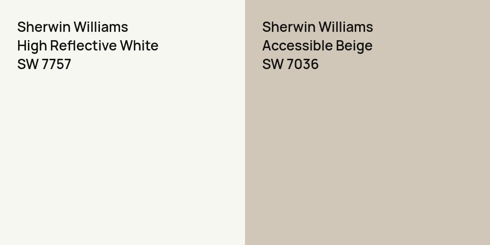 Sherwin Williams High Reflective White vs. Sherwin Williams Accessible Beige