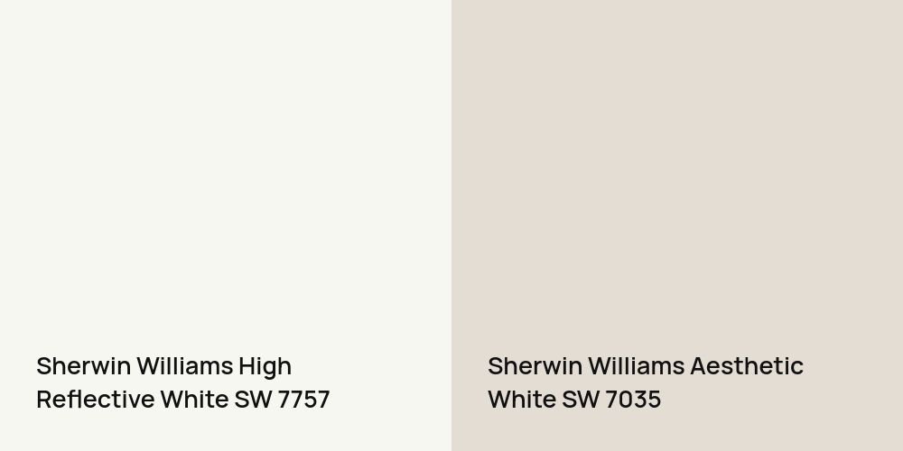 Sherwin Williams High Reflective White vs. Sherwin Williams Aesthetic White