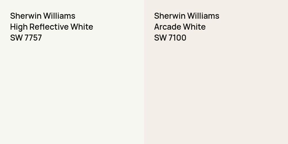 Sherwin Williams High Reflective White vs. Sherwin Williams Arcade White